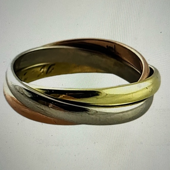 Vintage 18k Cartier Tri Color Rolling Ring - Picture 5 of 5